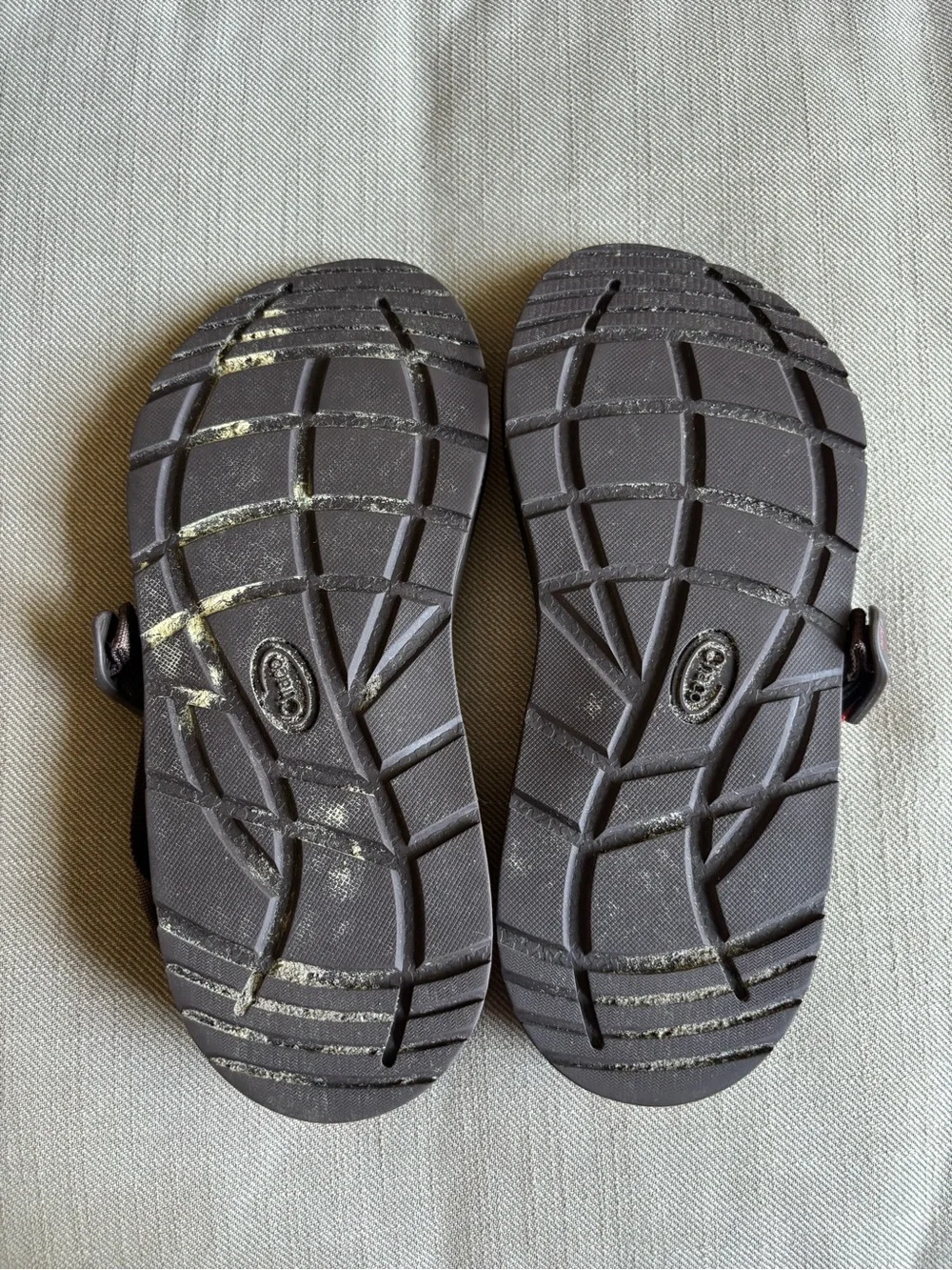 Chaco Women's Brown Sandals with Orange and Pink Stripes
